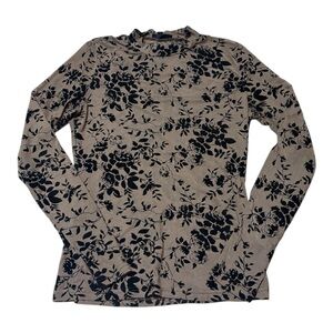 SHEIN Black Floral Tan Top